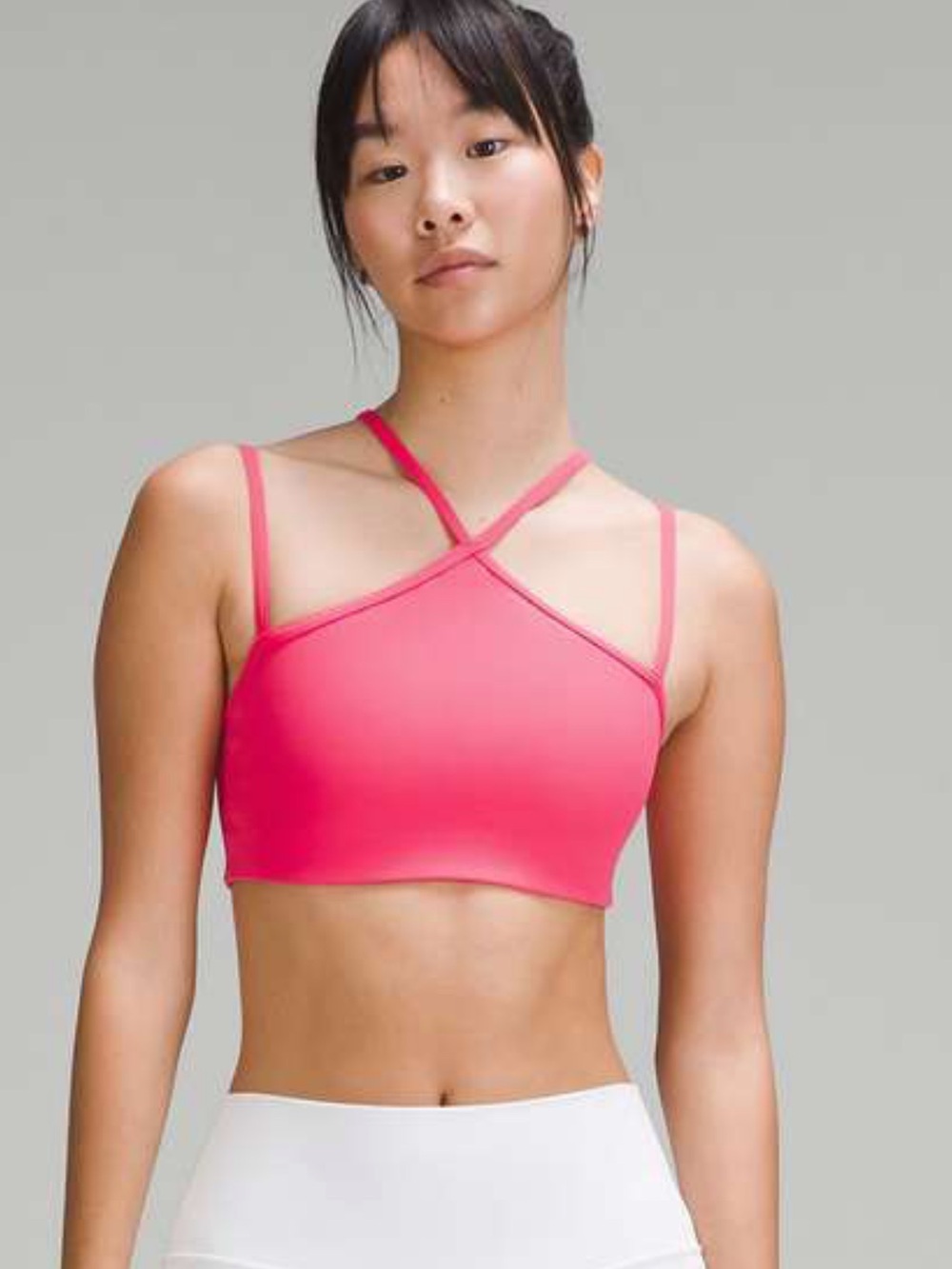 Lululemon Flow Y Strappy Bra Nulu *Light Support, A–C Cups lip gloss pink sz 4